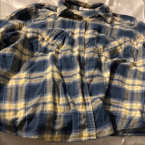 Maurices Blue and Yellow Plaid Blouse